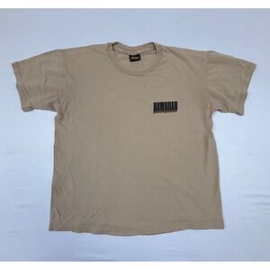 Vintage Distressed Single Stitch Hawaiian‎ Style T Shirt Men's L Tan Graphic Tee
